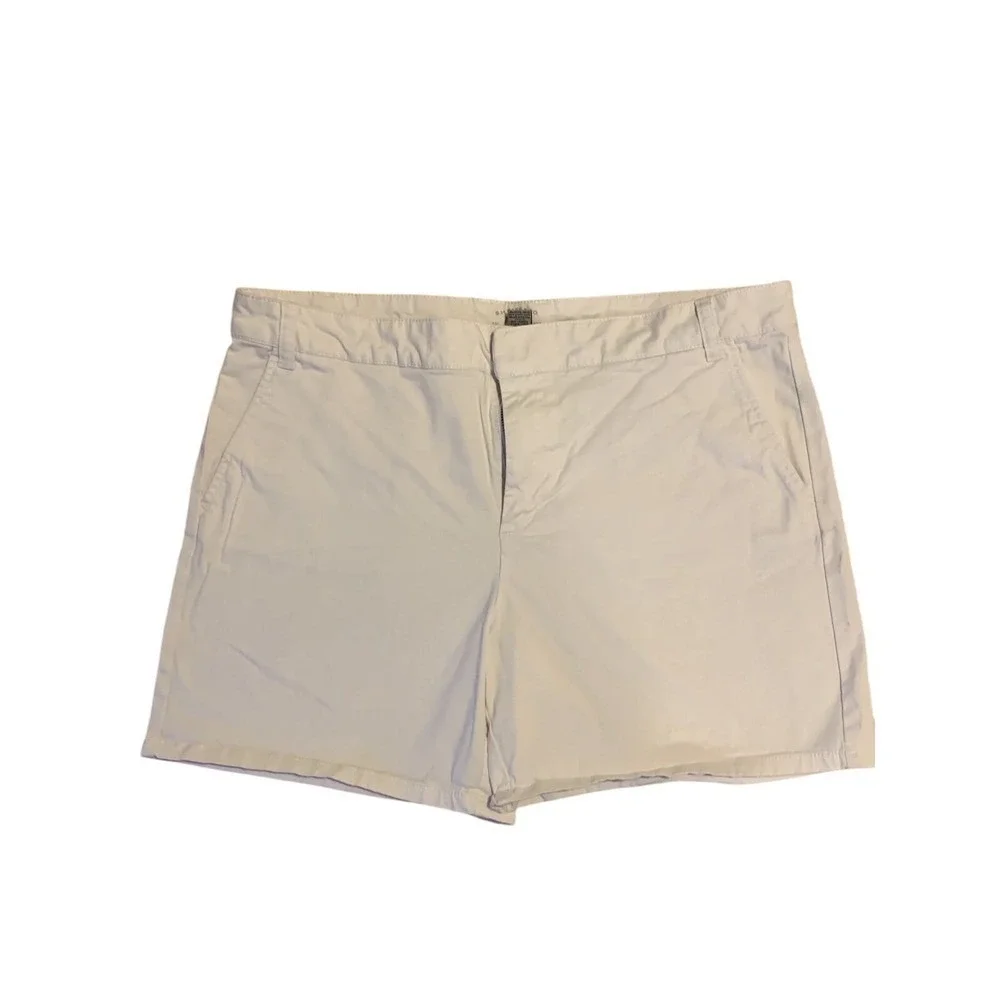 G.H. Bass & Co. White‎ Shorts Womens Size 14 Cotton Blend Casual Everyday
